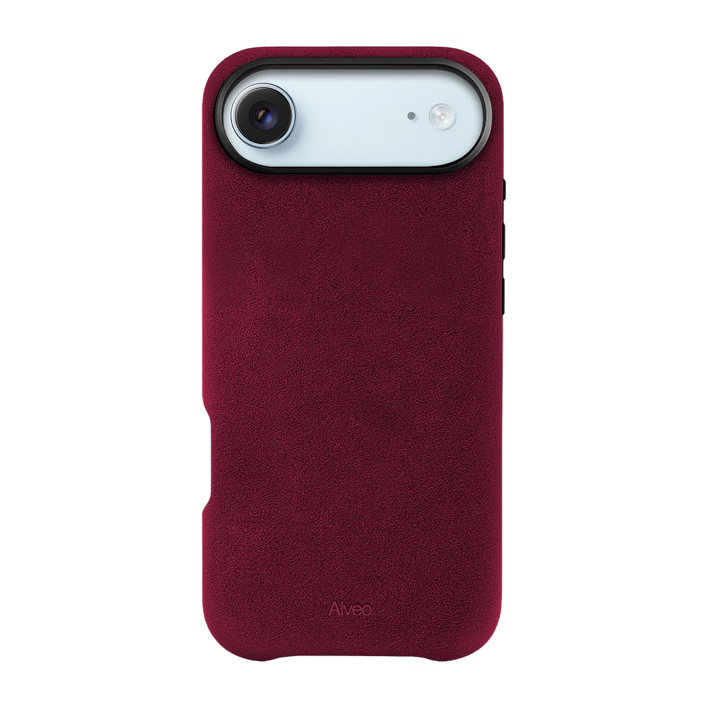 iPhone Air Burgundy Case Frente Alcantara - Alveo