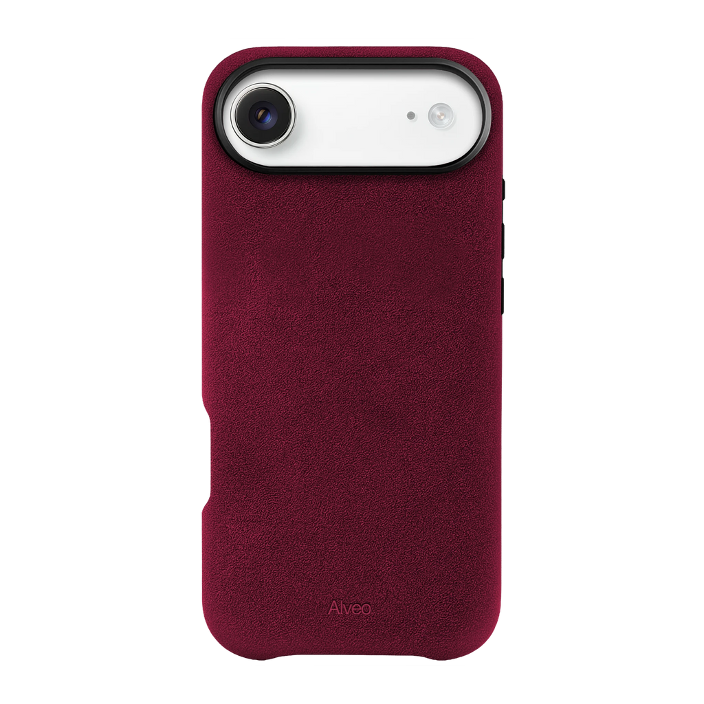 iPhone Air Burgundy Case Frente Alcantara - Alveo