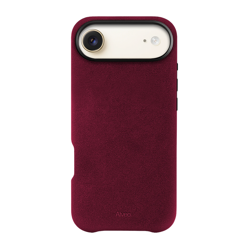 iPhone Air Burgundy Case Frente Alcantara - Alveo