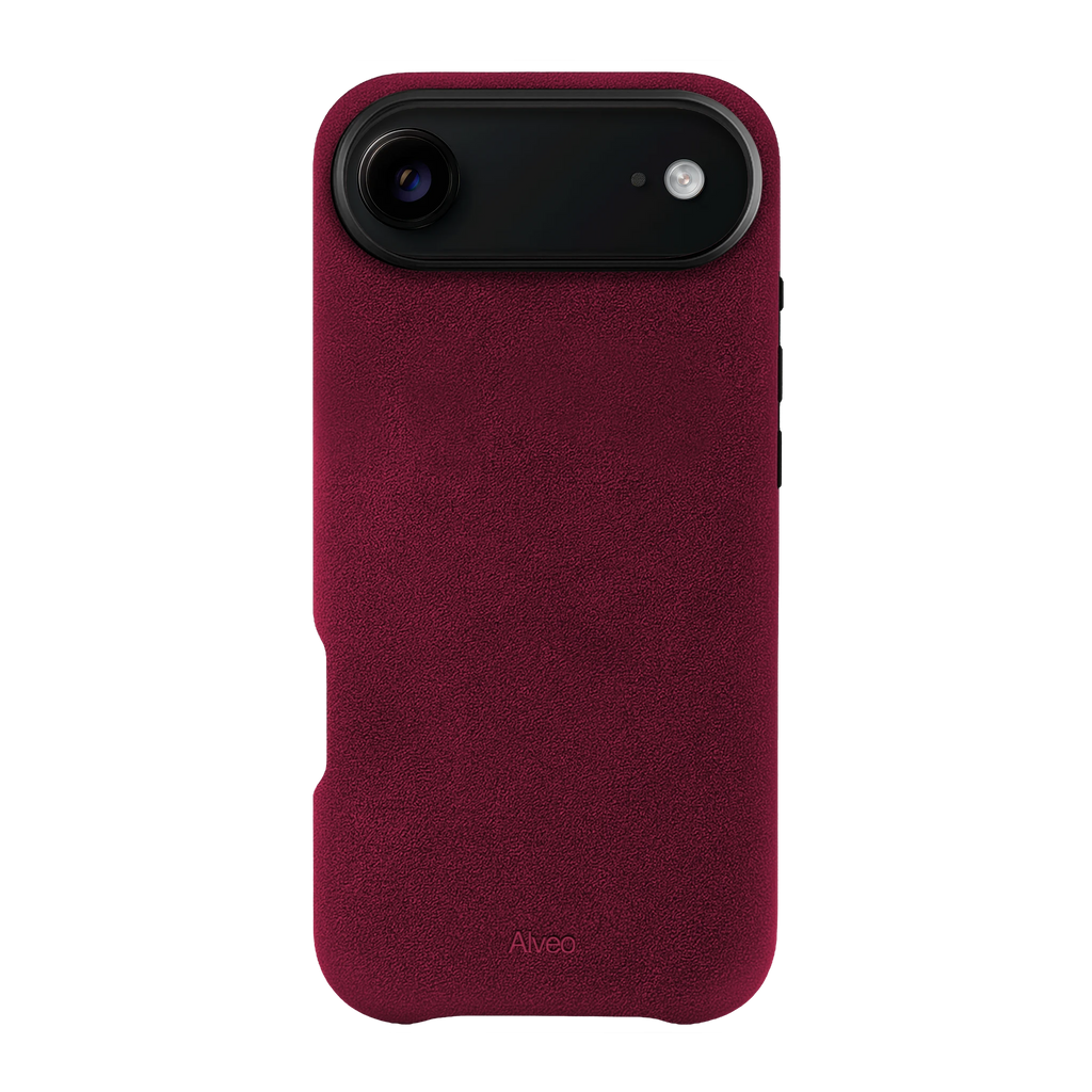iPhone Air Burgundy Case Frente Alcantara - Alveo