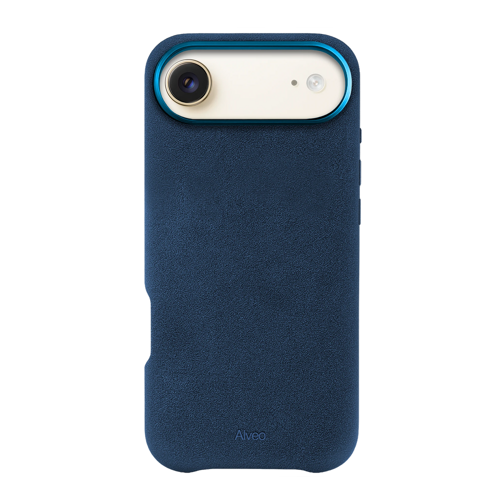 iPhone Air Sea Blue Case Frente Alcantara - Alveo