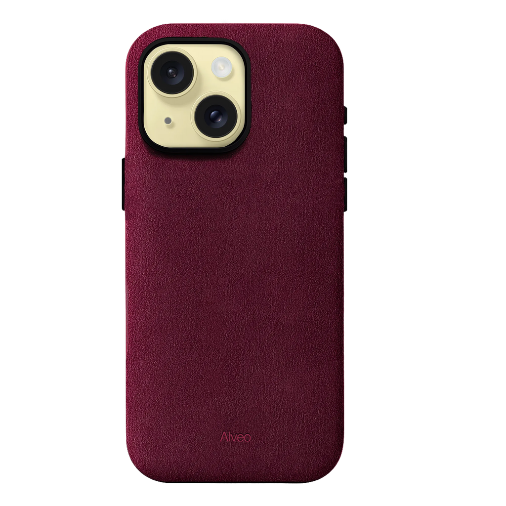 iPhone 15 Plus - Case Alcantara - Burgundy