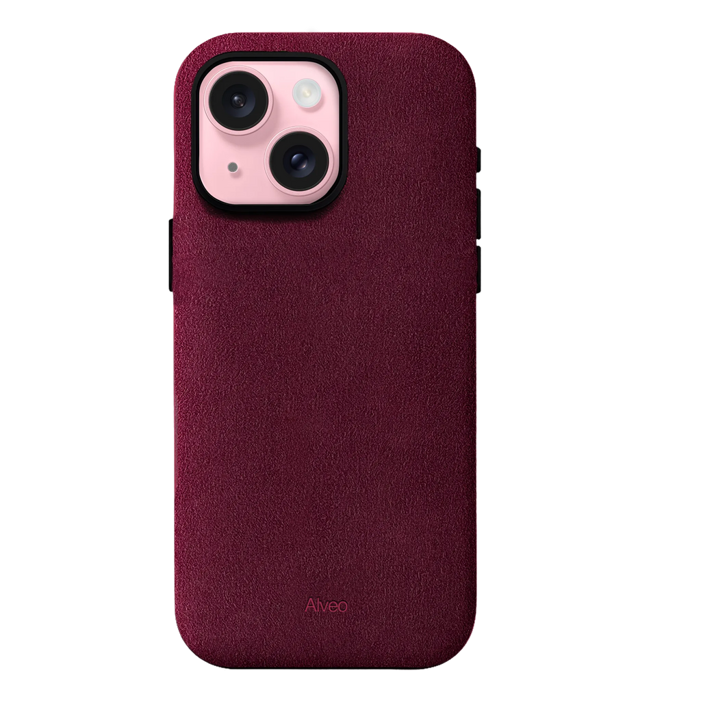 iPhone 15 Plus - Case Alcantara - Burgundy