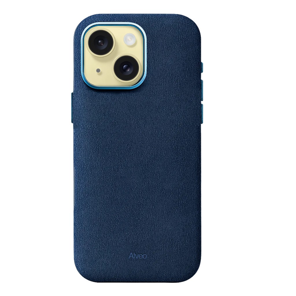 iPhone 15 Plus - Case Alcantara - Sea Blue