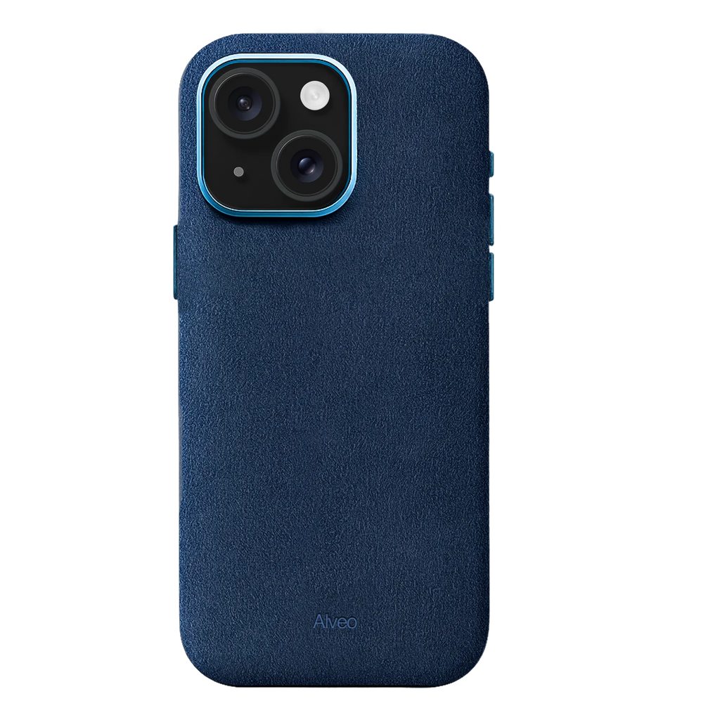 iPhone 15 Plus - Case Alcantara - Sea Blue