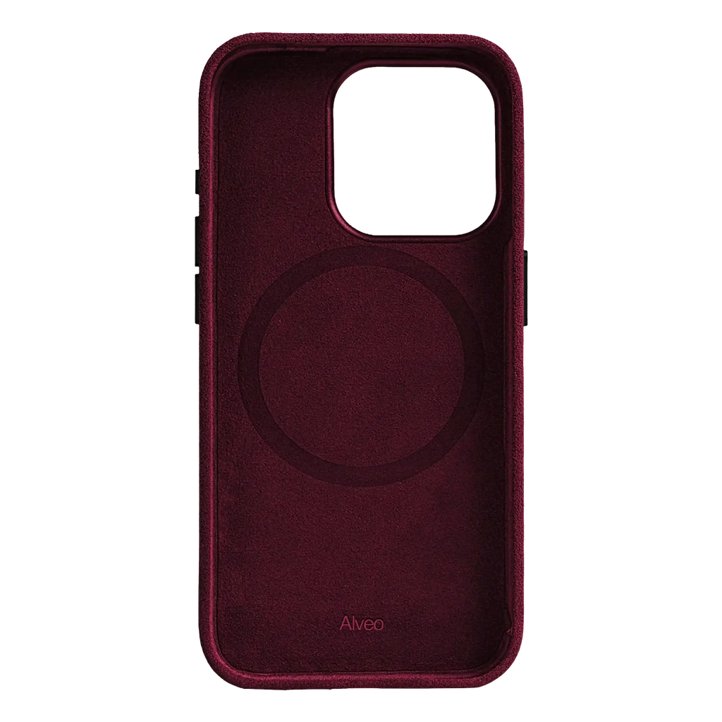 AlveoiPhone16ProMaxBurgundyCaseInternaAlcantara
