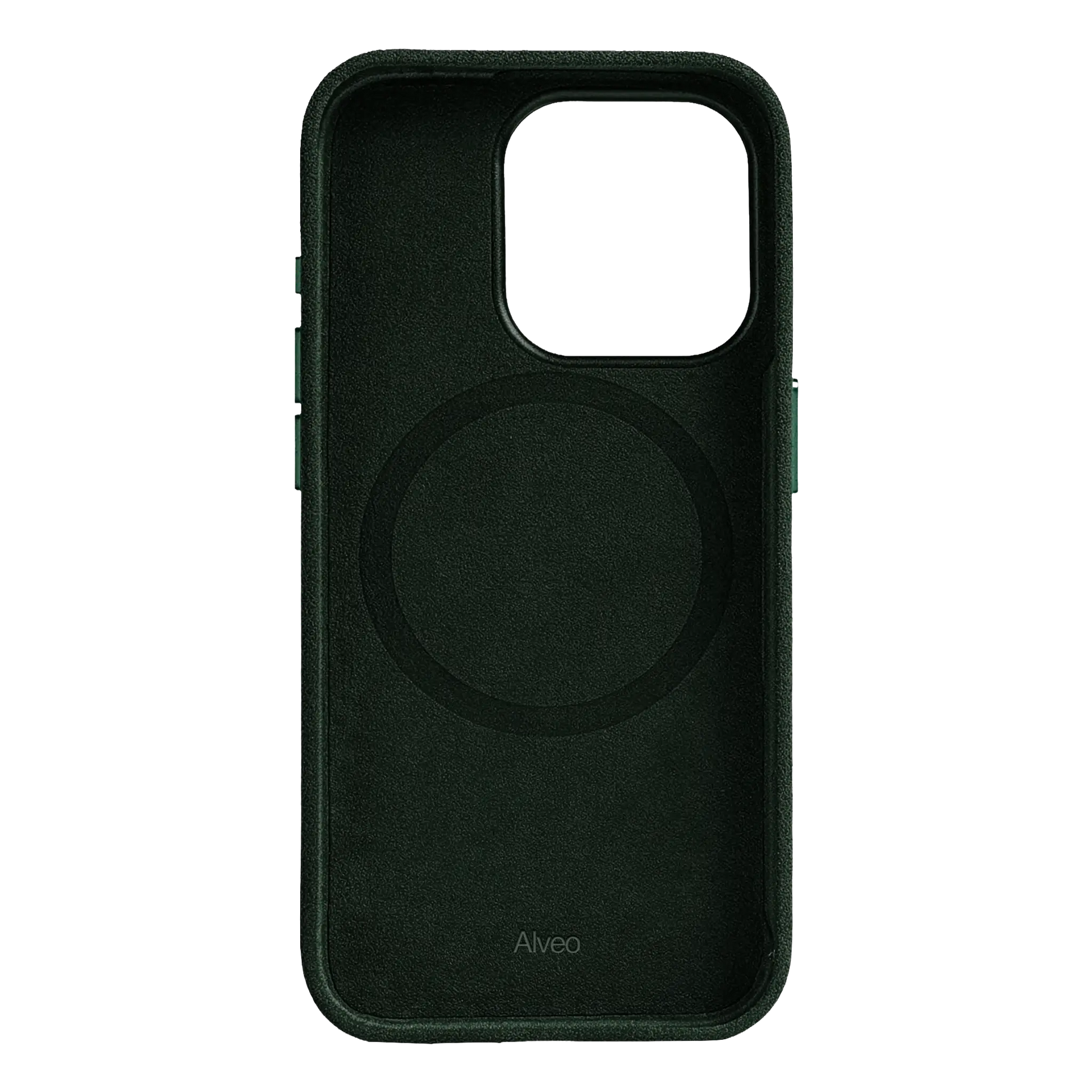 AlveoiPhone16ProMaxEmeraldCaseInternaAlcantara