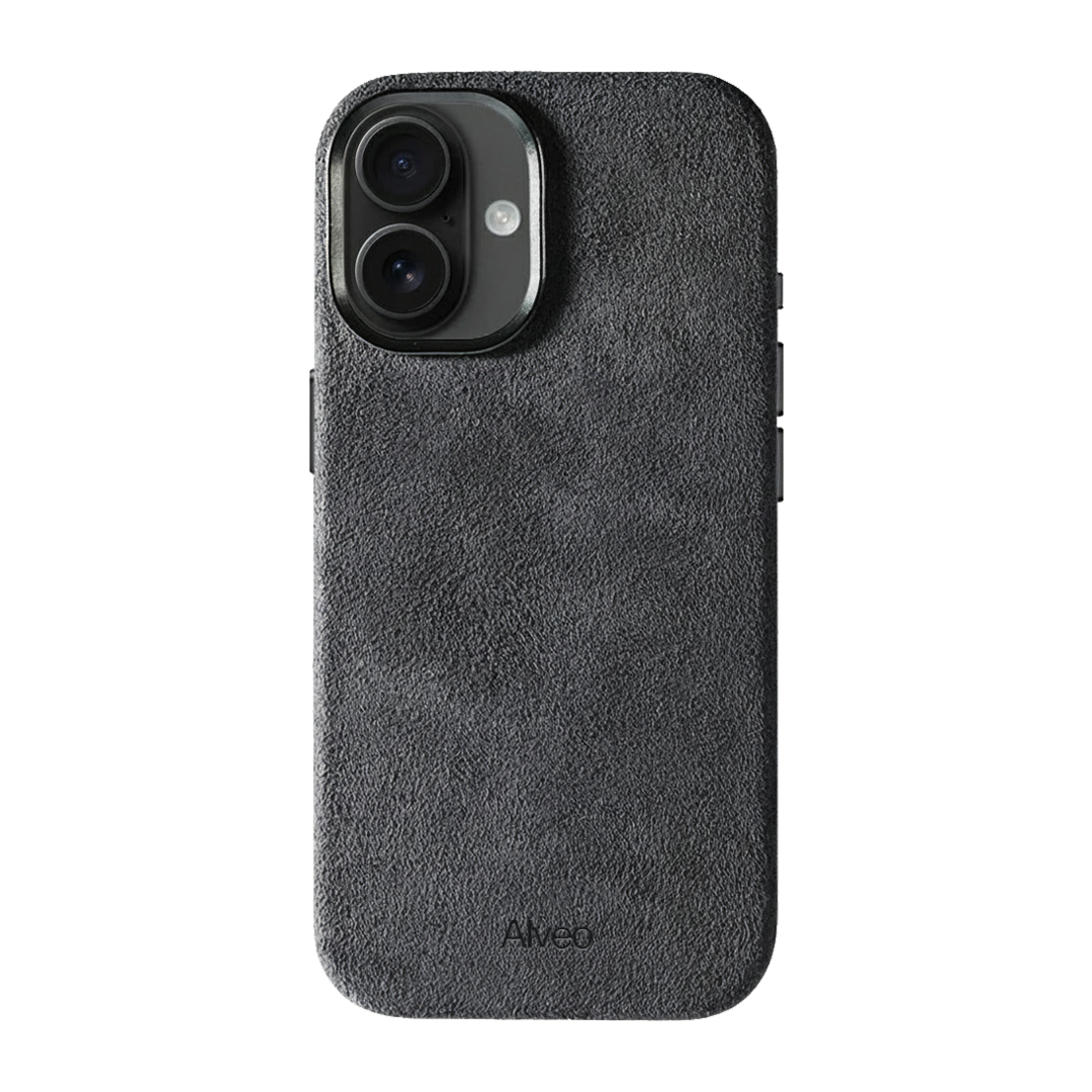 iPhone 17 Dark Charcoal Case Frente Alcantara - Alveo