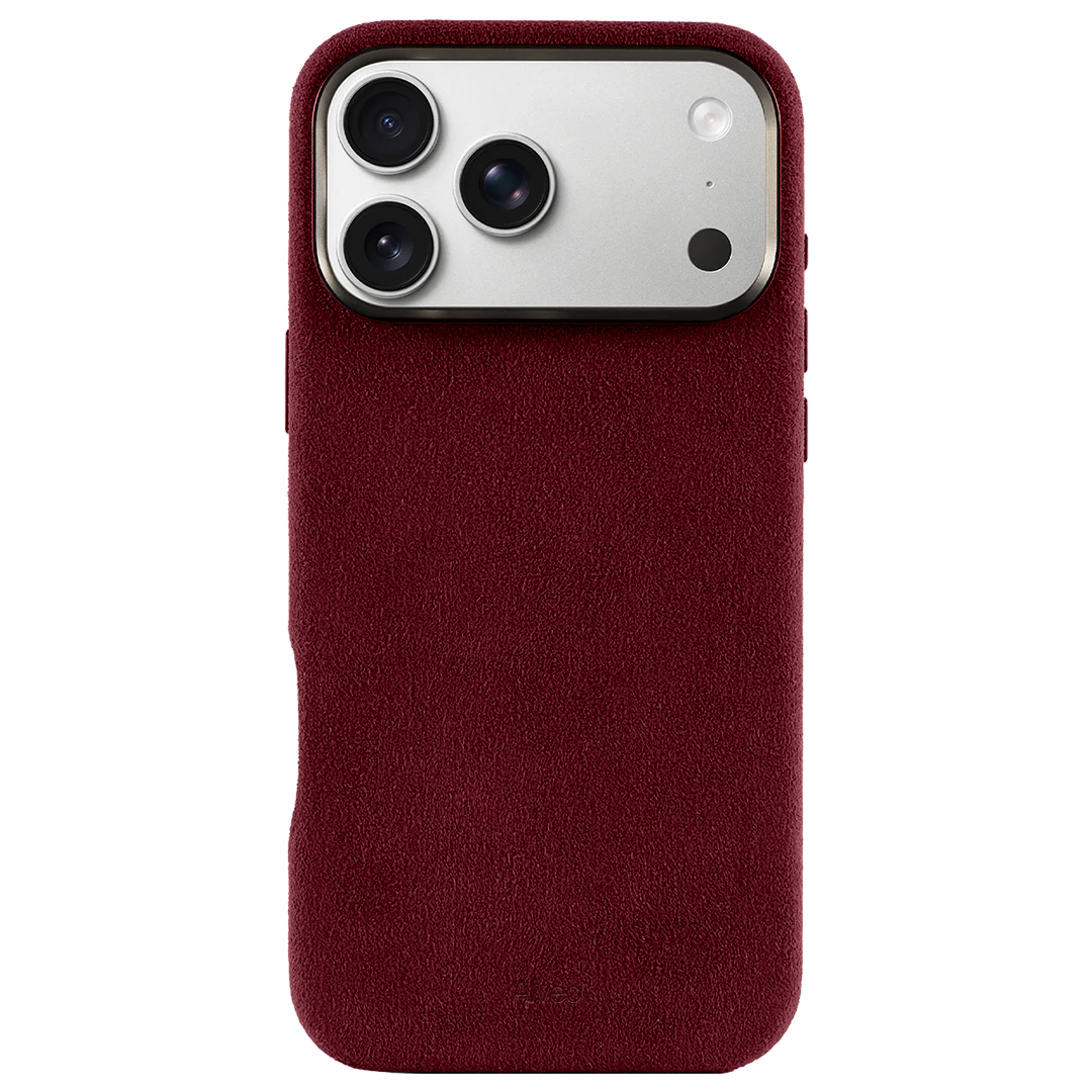 iPhone 17 Pro Burgundy Case Frente Alcantara - Alveo