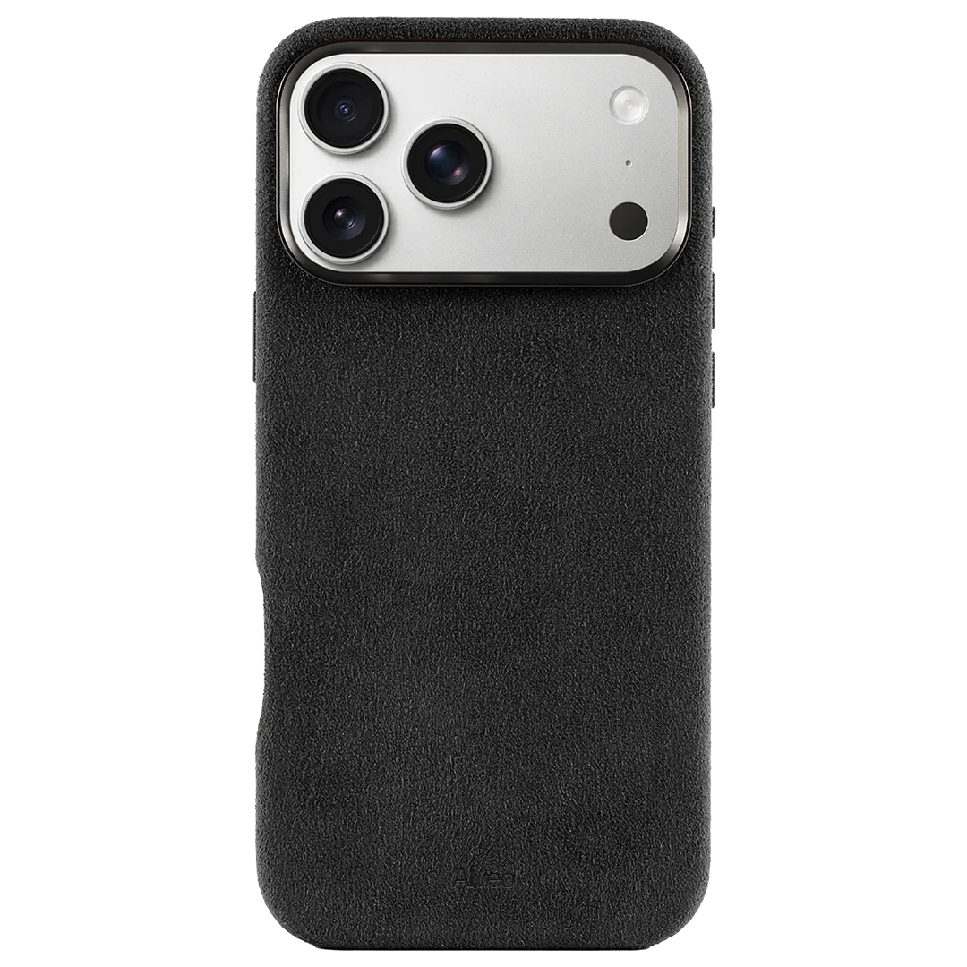 iPhone 17 Pro Dark Charcoal Case Frente Alcantara - Alveo
