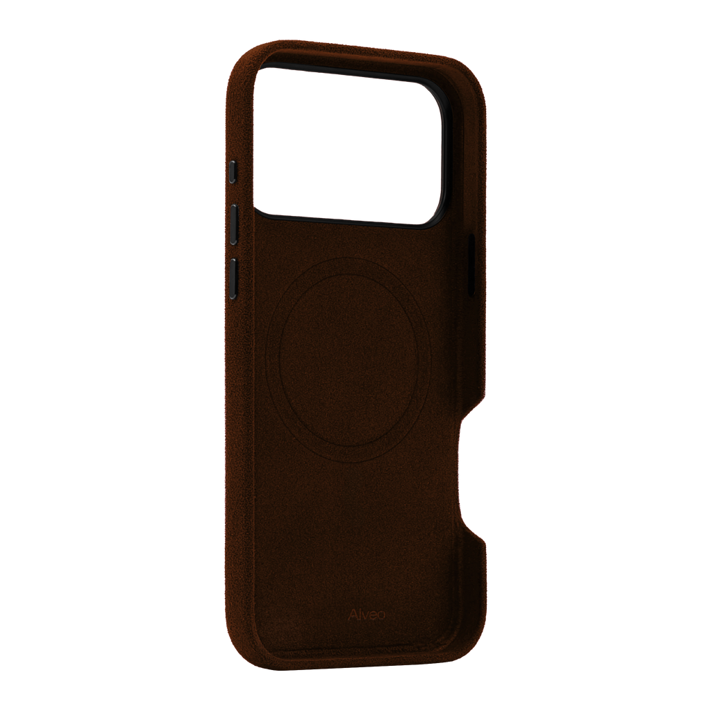 Case Alcantara Interior Alcantara iPhone 17 Pro Chocolato Alveo